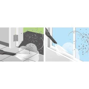 the powerful Blower Function Demonstration – A graphical representation showing how the blower function helps remove dust and sand from surfaces.