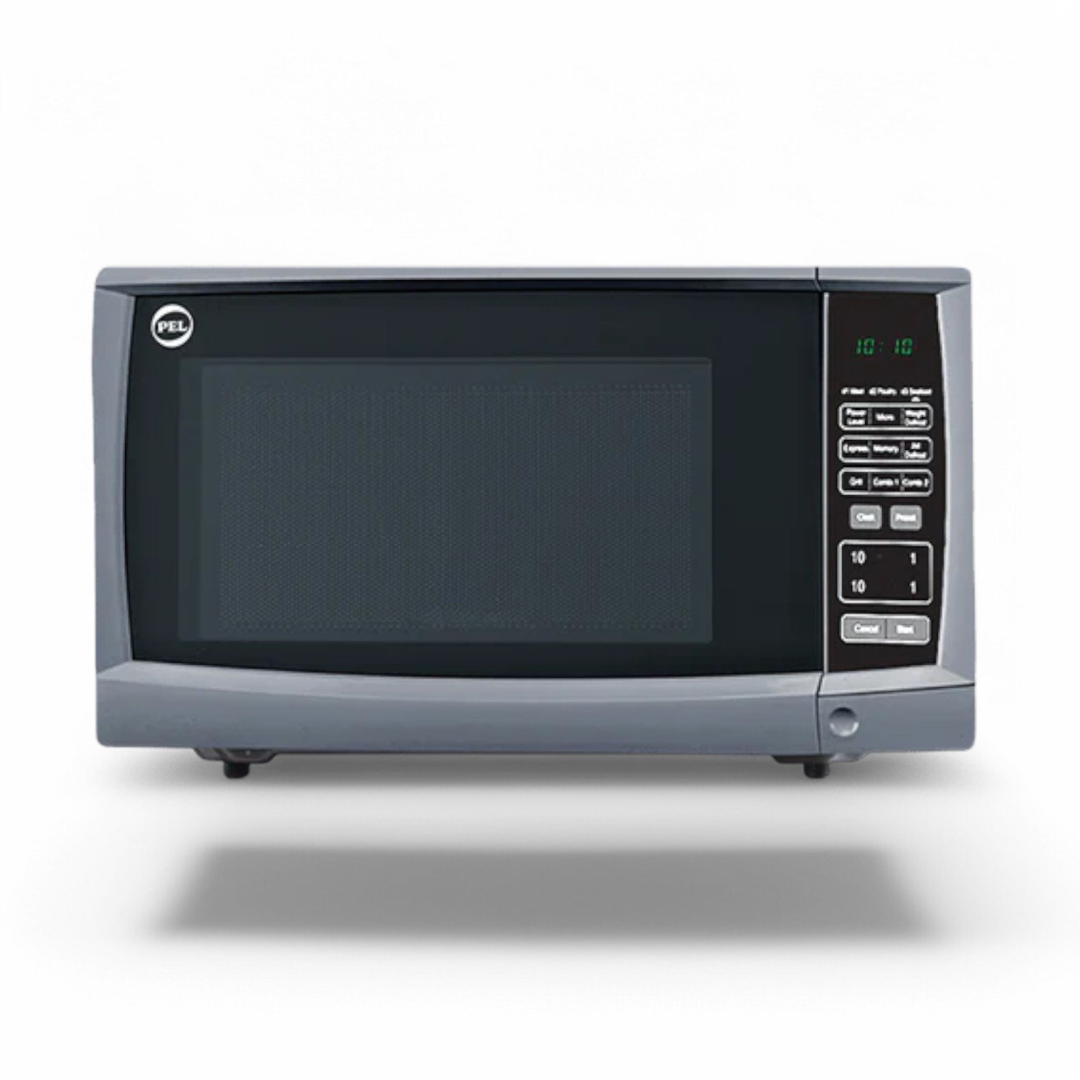 Top View of PEL 30L Microwave Oven – A stainless steel finish microwave with ventilation slots for heat dissipation, providing efficient and safe operation.