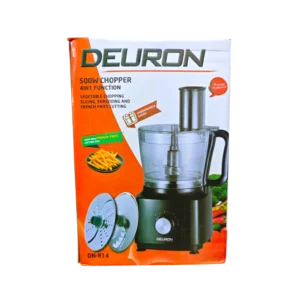 “Front packaging of the Deuron Chopper DN 814 with vegetable cutter and French fries cutting disc.”