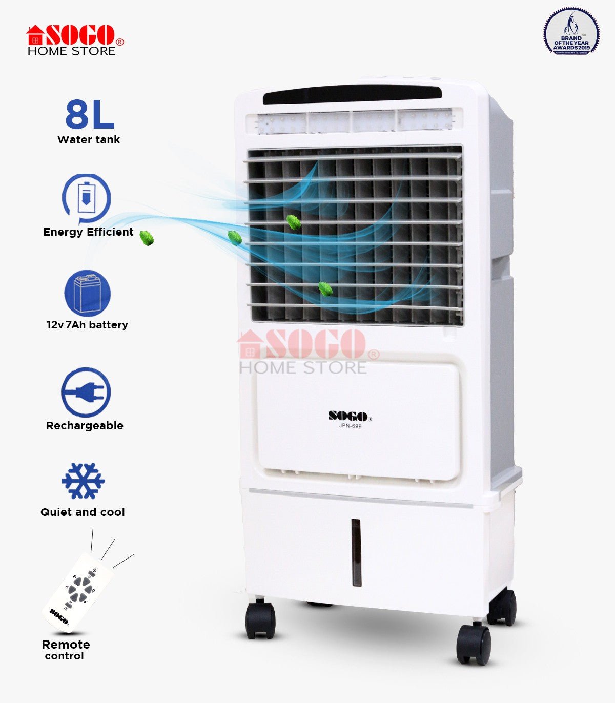 Sogo Rechargeable Air Cooler JPN-699 Shop now at Sogo Home Store