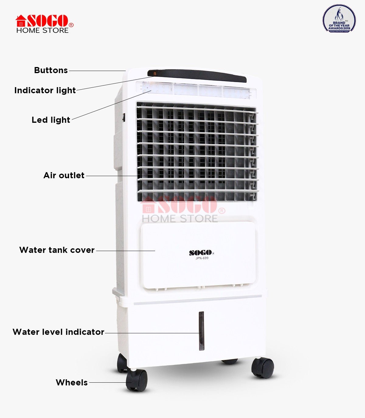 Sogo Rechargeable Air Cooler JPN-699 Shop now at Sogo Home Store - Image 3