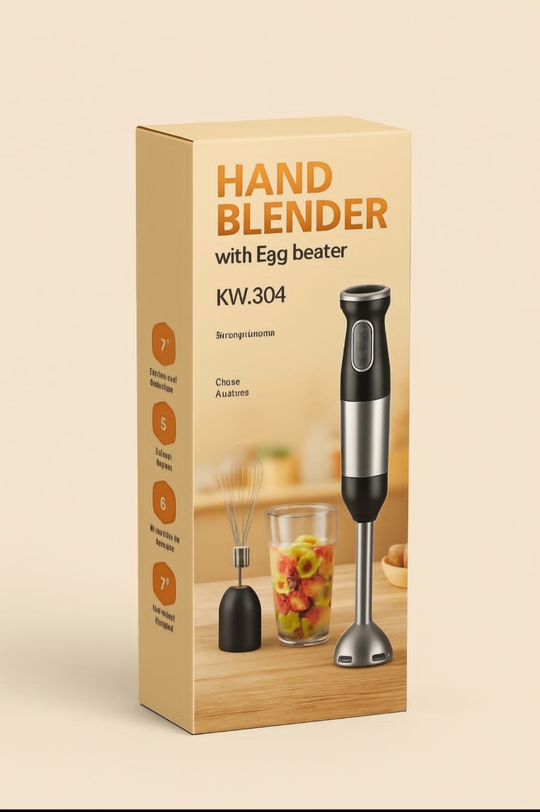 Kenwood Hand Blender with Egg Beater KW.304 - Multi-Purpose Immersion Blender