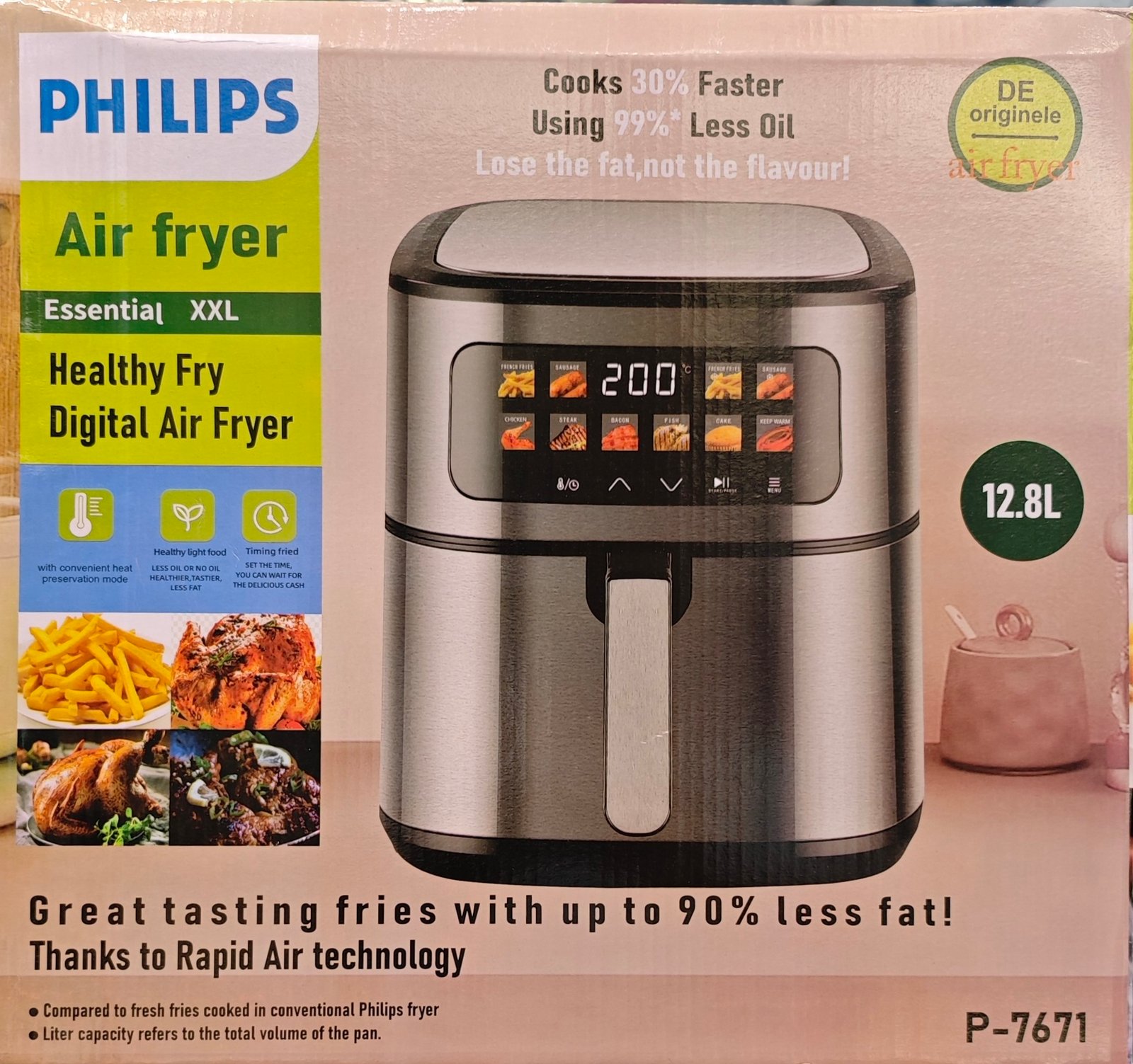 Philips Digital Air Fryer XXL P-7671 - Cook with 90% Less Fat