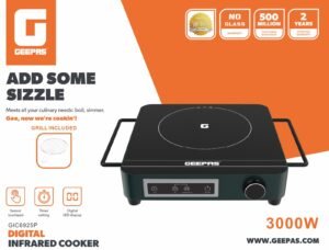 Geepas GIC6925P Digital Infrared Cooker - 3000W