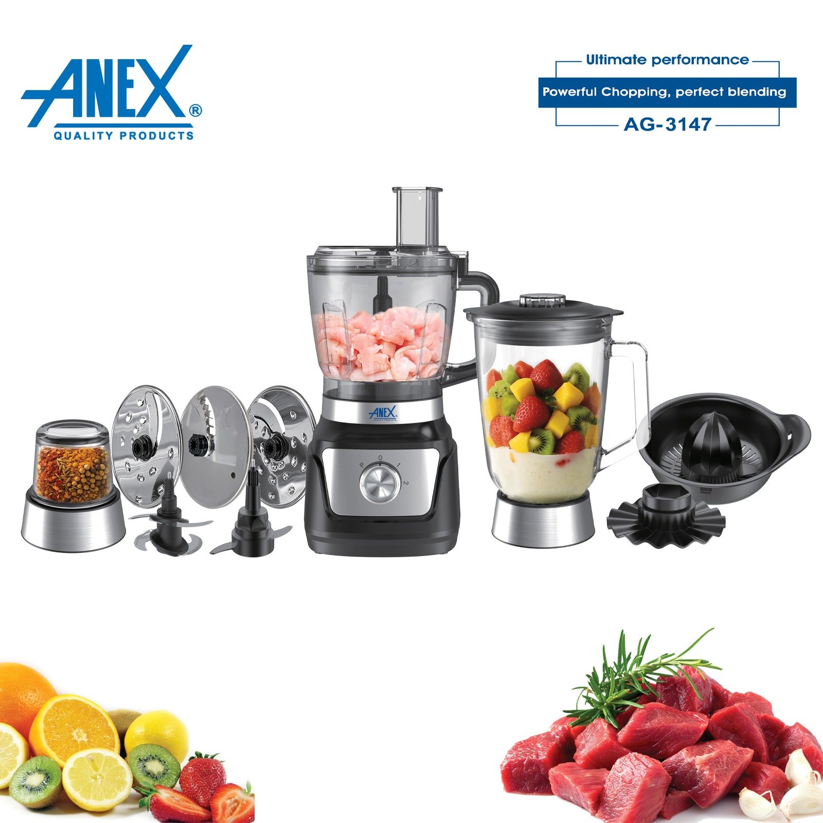 Anex AG-3147 Food Processor with Blender